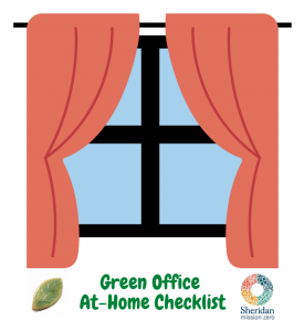 Green Office At-Home Checklist - Two drapes over a window.